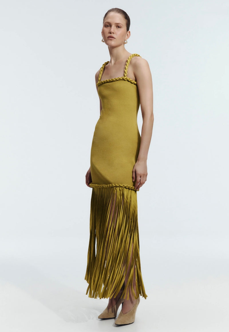 Aje Ribiona Knit Midi Dress